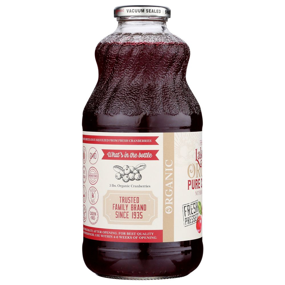 LAKEWOOD ORGANIC: Pure Cranberry Juice, 32 oz