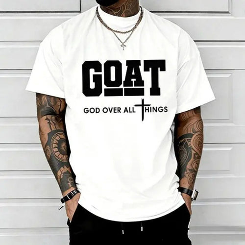 "GOAT" God Over All Things T-Shirt – Christian Faith Graphic Tee, Unisex Cotton Shirt