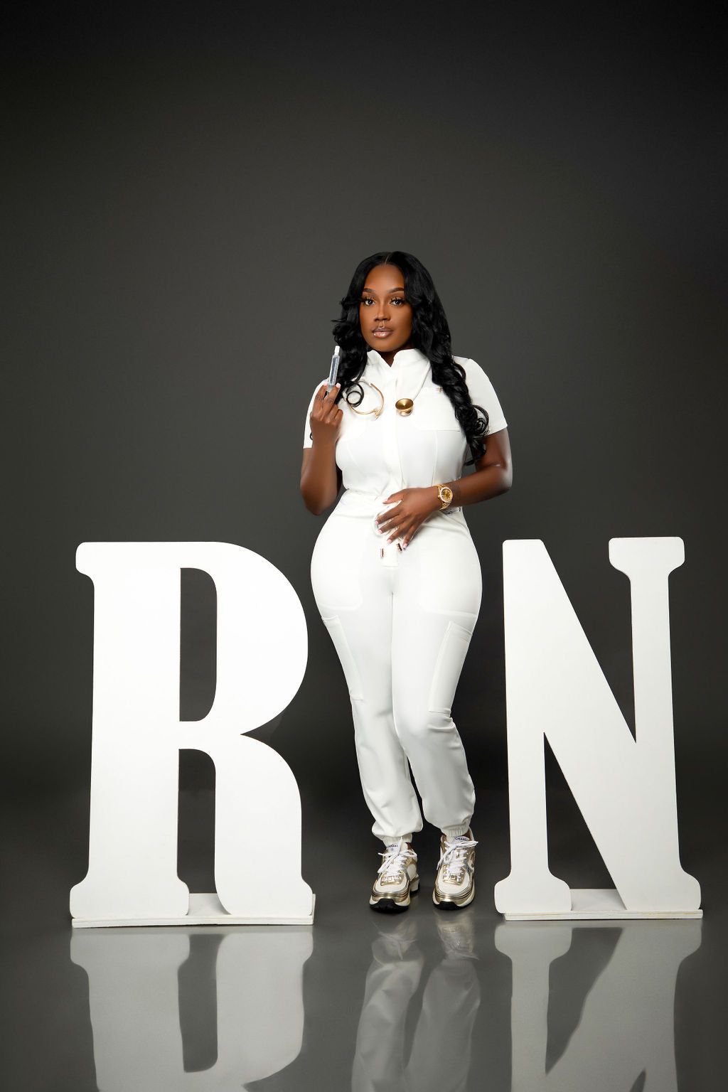 Giant Wooden RN Nurse Graduation Photo Props | 3-Foot Letter Set for Nursing Portraits