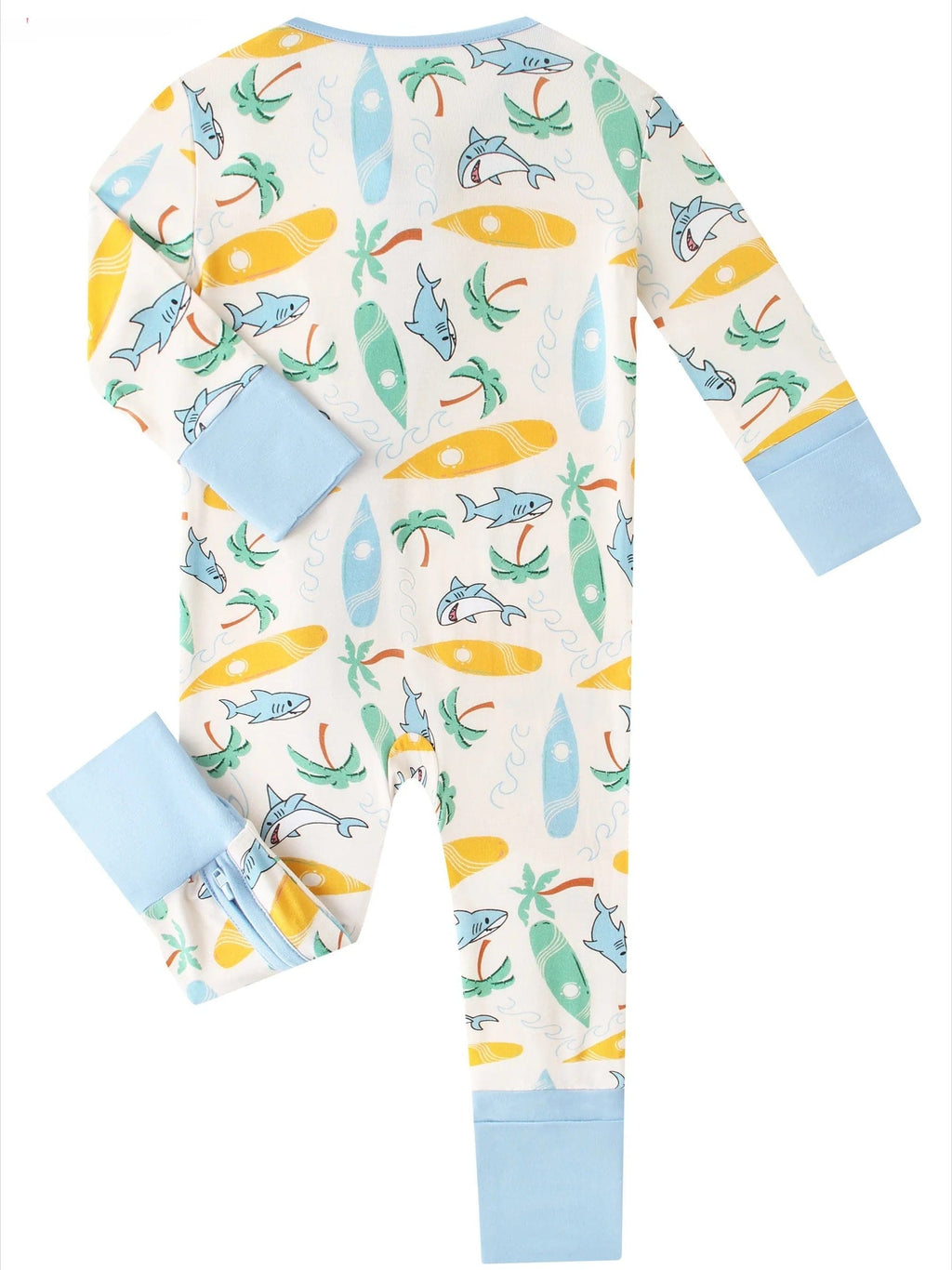 Posh TOT Surf's Up Bamboo Baby Convertible Zippy Romper