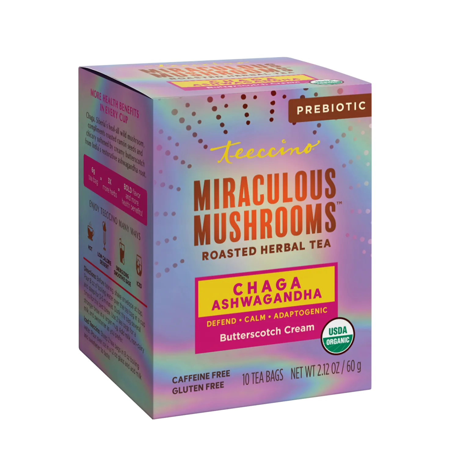 Chaga Ashwagandha Butterscotch Cream Mushroom Herbal Tea
