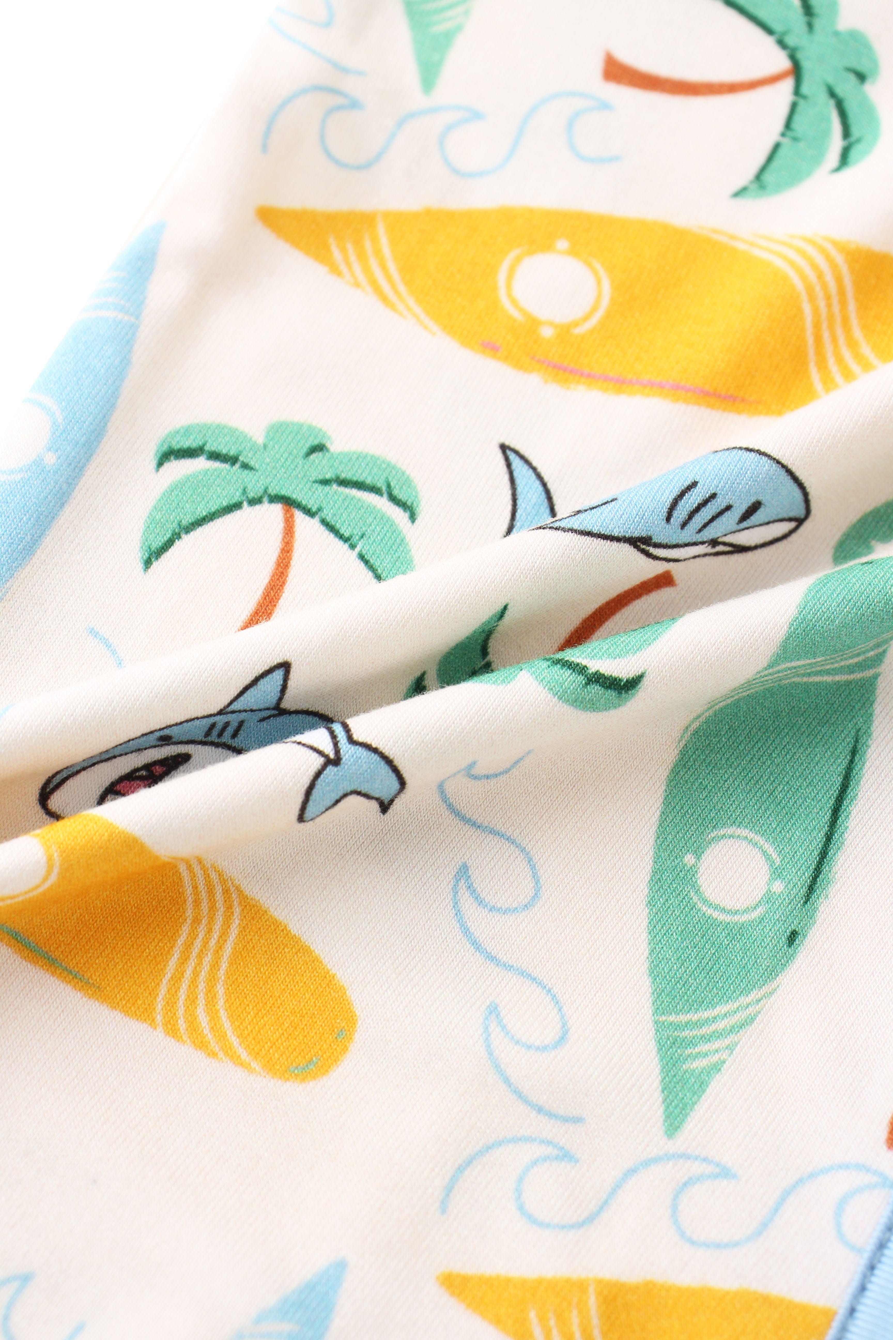 Posh TOT Surf's Up Bamboo Baby Convertible Zippy Romper