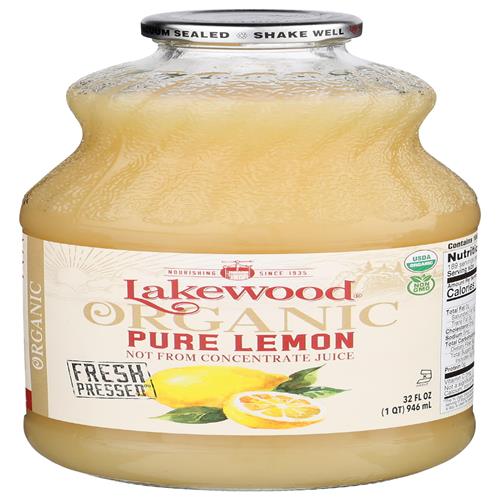 Lakewood Juice Pure Lemon Organic, 32 Oz