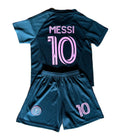 Lionel Messi Black Miami 2025 Kids Soccer Jersey Set Football
