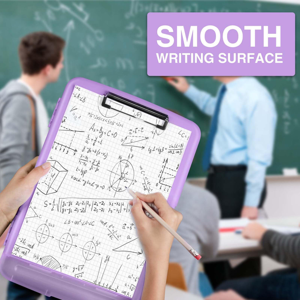Sooez Clipboard with Storage, Clip Board 8.5 x 11 with Pen Holder, Plastic Organization Case Box for Letter Legal A4 Size Paper, Low Profile Clip, Nurses Teachers Must Haves, School & Office Supplies