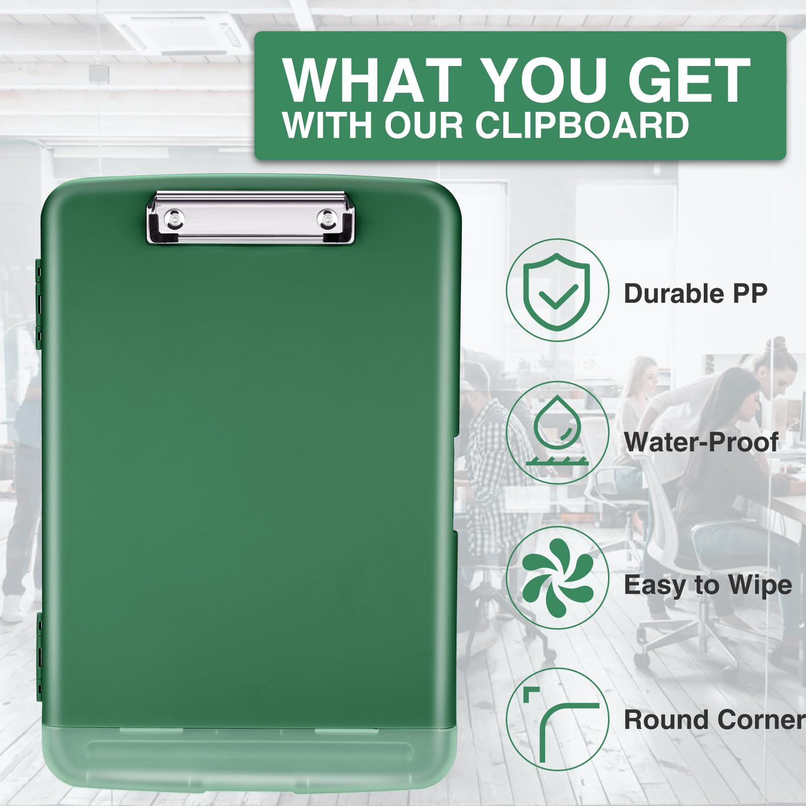 Sooez Clipboard with Storage, Clip Board 8.5 x 11 with Pen Holder, Plastic Organization Case Box for Letter Legal A4 Size Paper, Low Profile Clip, Nurses Teachers Must Haves, School & Office Supplies