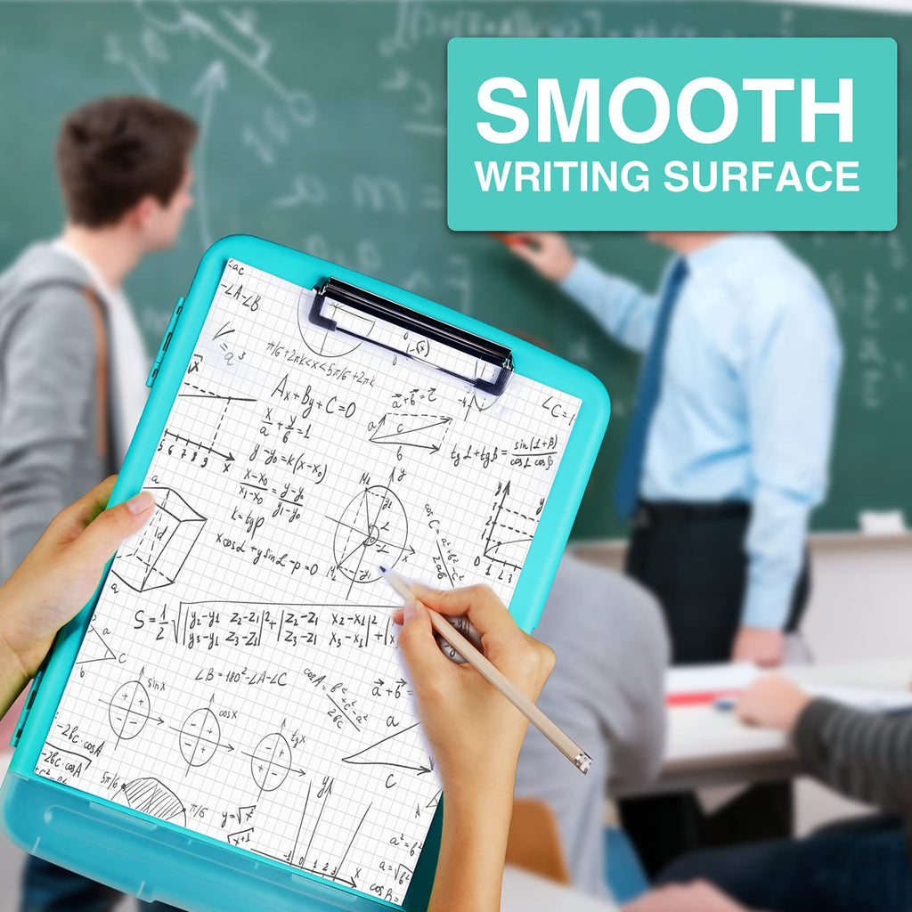Sooez Clipboard with Storage, Clip Board 8.5 x 11 with Pen Holder, Plastic Organization Case Box for Letter Legal A4 Size Paper, Low Profile Clip, Nurses Teachers Must Haves, School & Office Supplies
