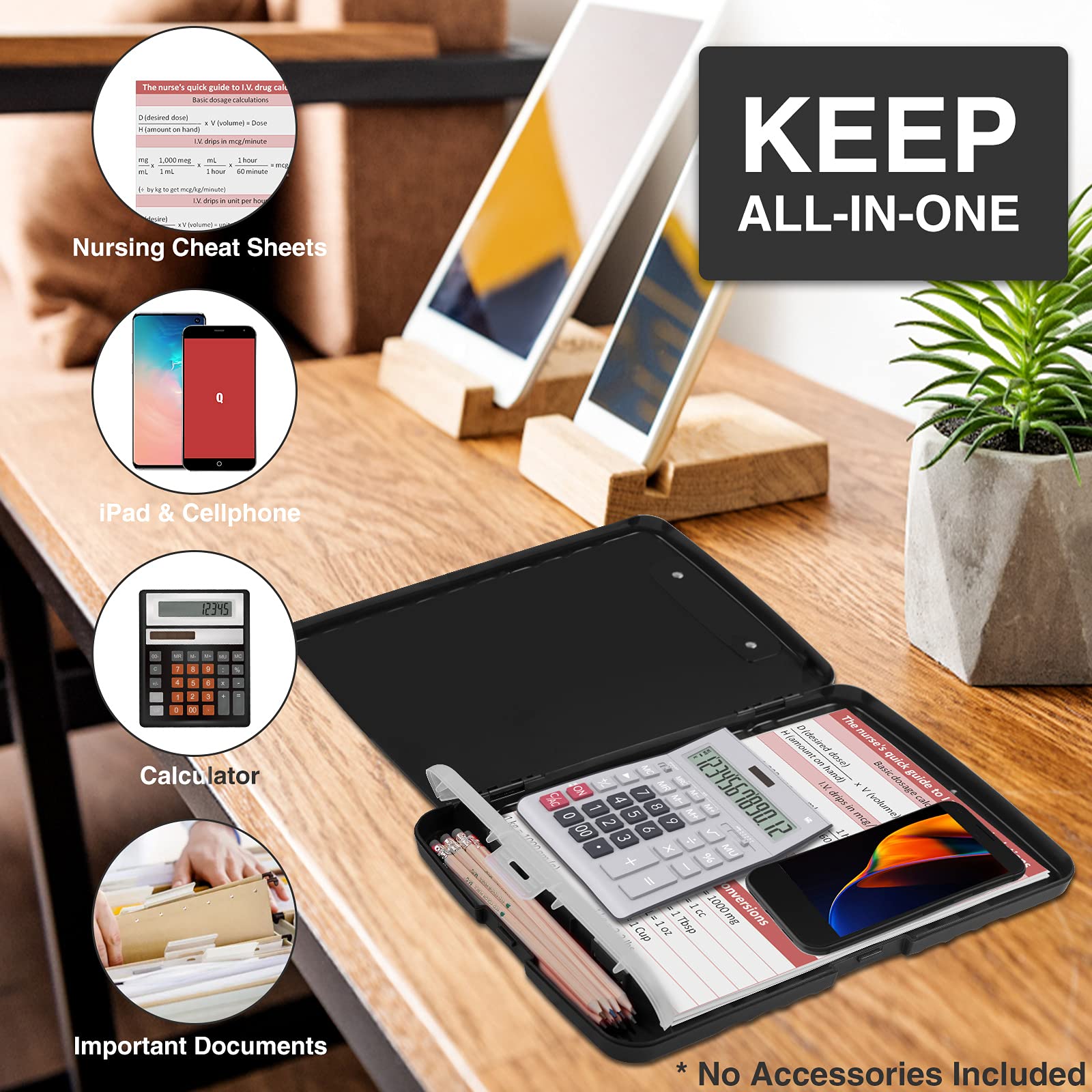 Sooez Clipboard with Storage, Clip Board 8.5 x 11 with Pen Holder, Plastic Organization Case Box for Letter Legal A4 Size Paper, Low Profile Clip, Nurses Teachers Must Haves, School & Office Supplies