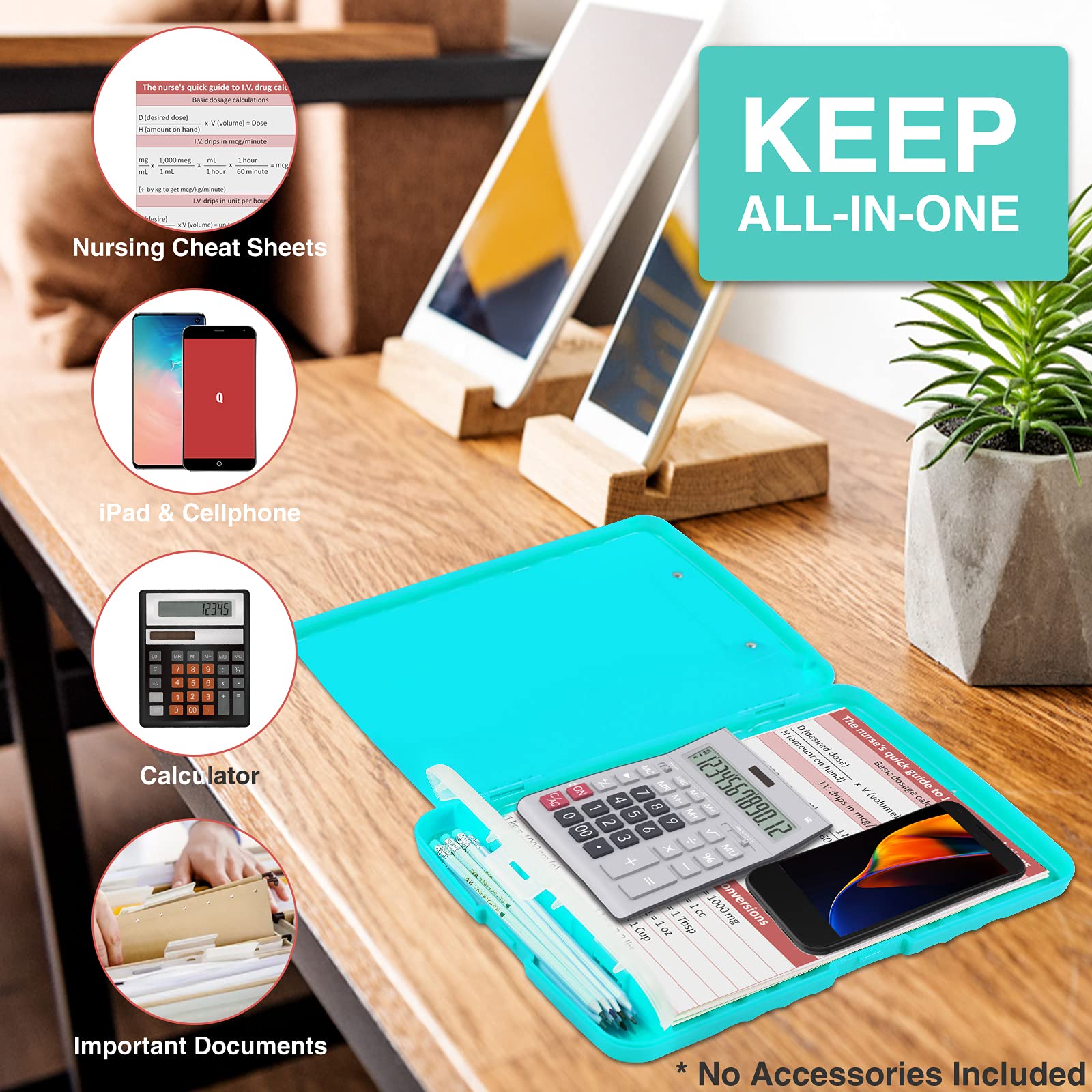 Sooez Clipboard with Storage, Clip Board 8.5 x 11 with Pen Holder, Plastic Organization Case Box for Letter Legal A4 Size Paper, Low Profile Clip, Nurses Teachers Must Haves, School & Office Supplies