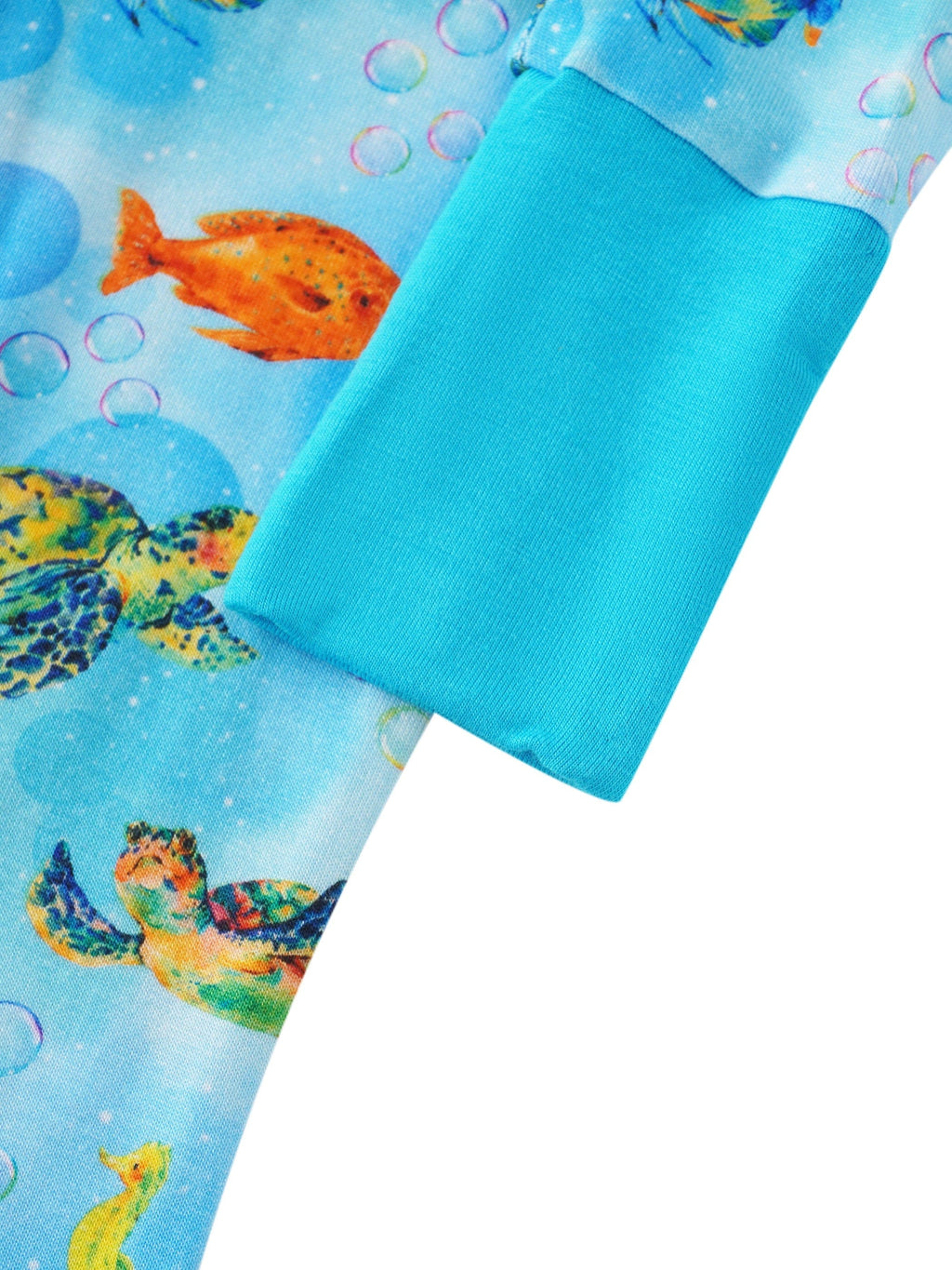 Posh TOT Sea Turtle Bamboo Baby Convertible Zippy Romper