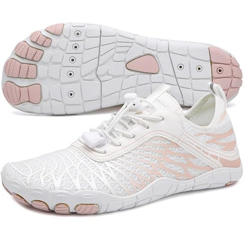 Hike Womens Size 7.5W Wide White Peach Breathable Mesh Non Slip Barefoot Shoes
