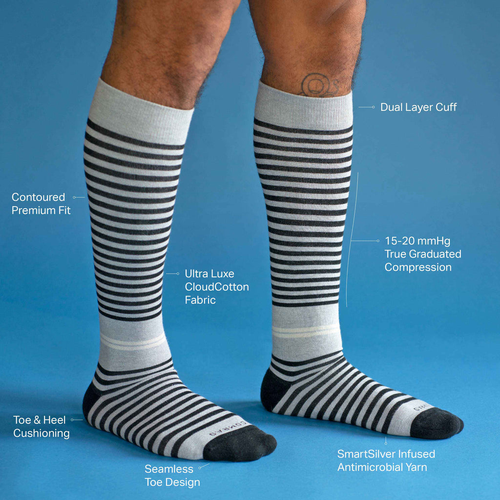 CloudCotton Compression Socks - Stripes