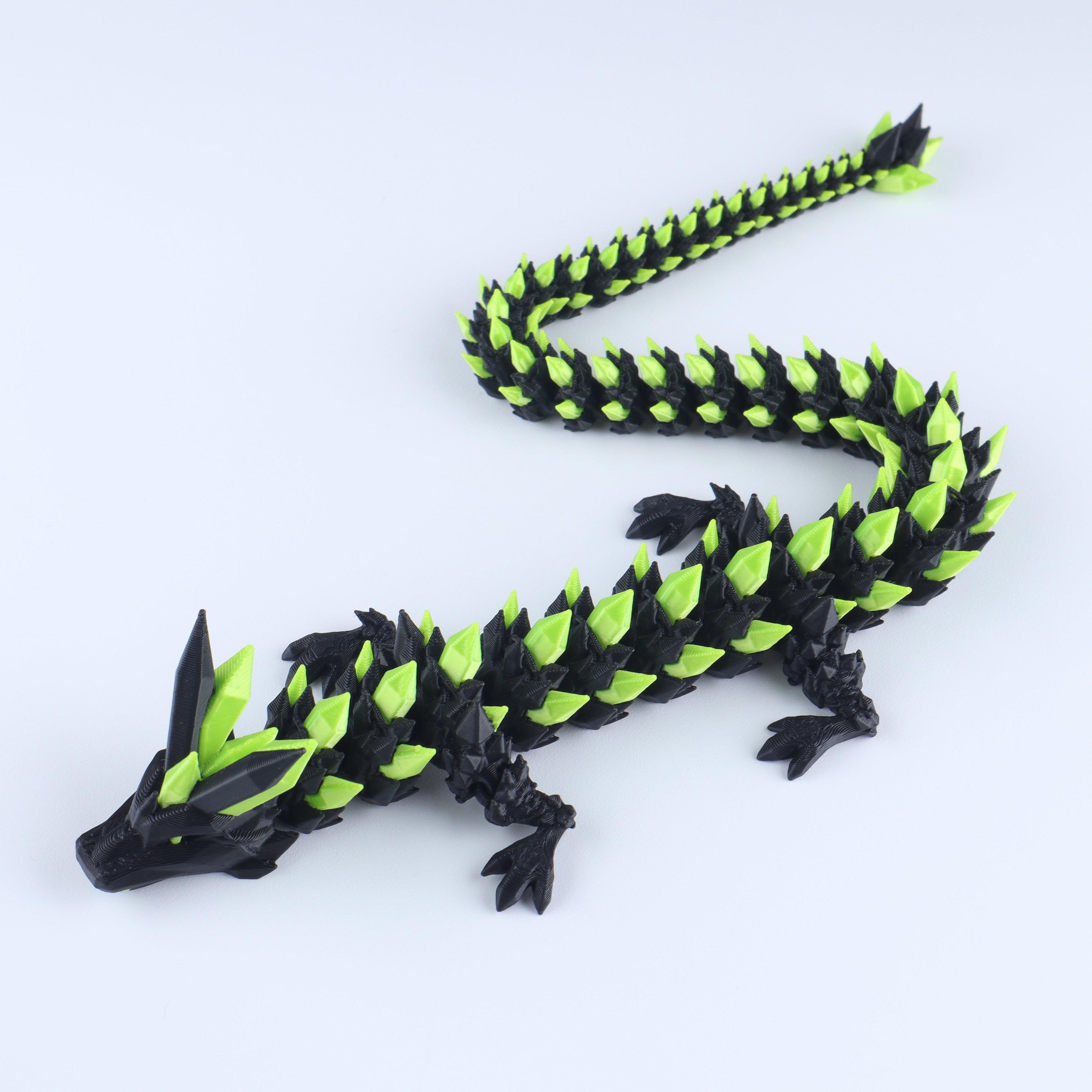 3D Printed Crystal Dragon Fidget Toy – Articulated Flexible Desk Toy Gift