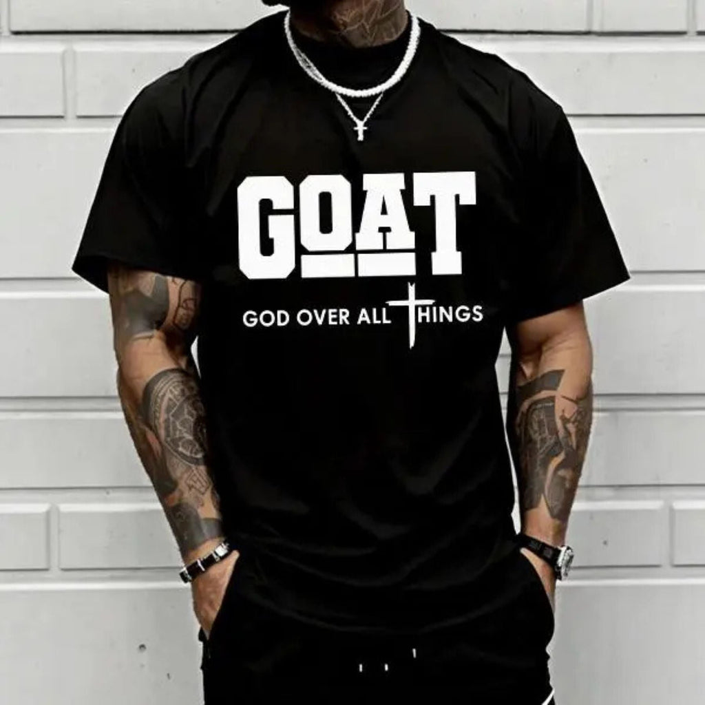 "GOAT" God Over All Things T-Shirt – Christian Faith Graphic Tee, Unisex Cotton Shirt