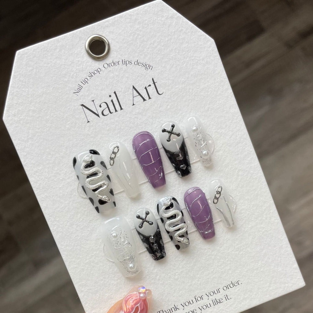 0938- Handmade press on nails fake nails removable