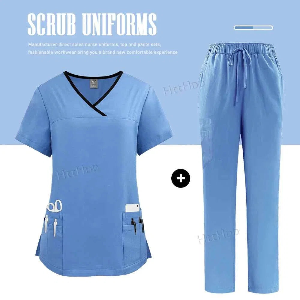 Nurse Uniform Medical Scrubs Set Women
