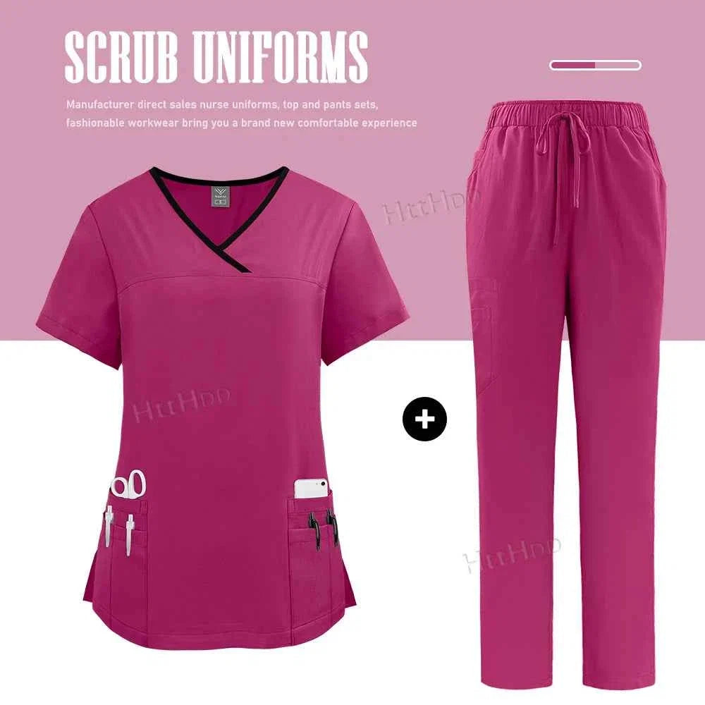 Nurse Uniform Medical Scrubs Set Women