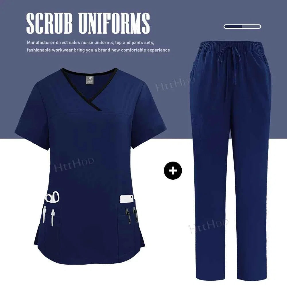 Nurse Uniform Medical Scrubs Set Women