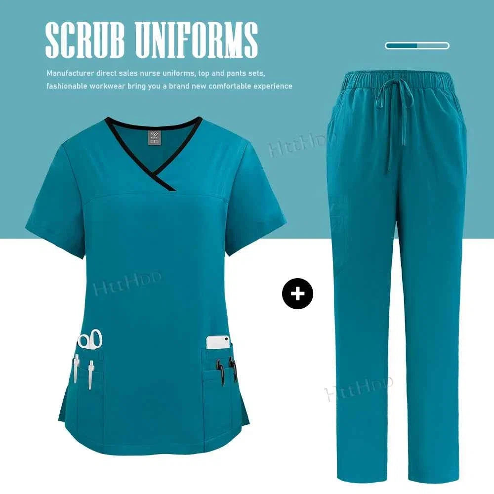 Nurse Uniform Medical Scrubs Set Women