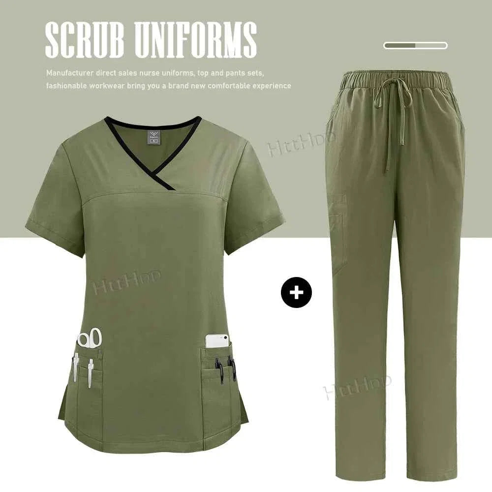 Nurse Uniform Medical Scrubs Set Women