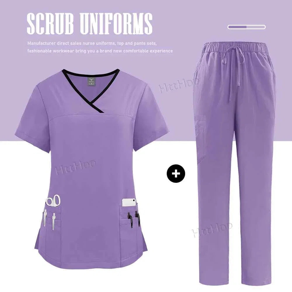 Nurse Uniform Medical Scrubs Set Women