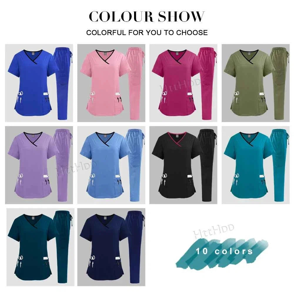 Nurse Uniform Medical Scrubs Set Women