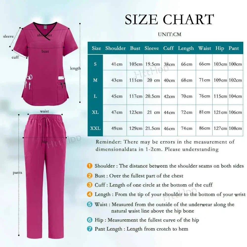 Nurse Uniform Medical Scrubs Set Women