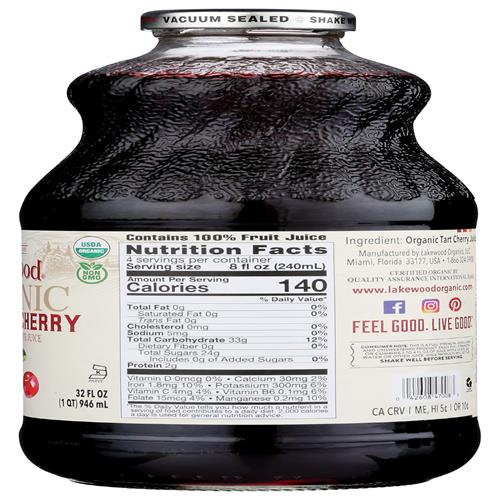 Lakewood, Organic Pure Cherry Tart Juice, 32 Oz