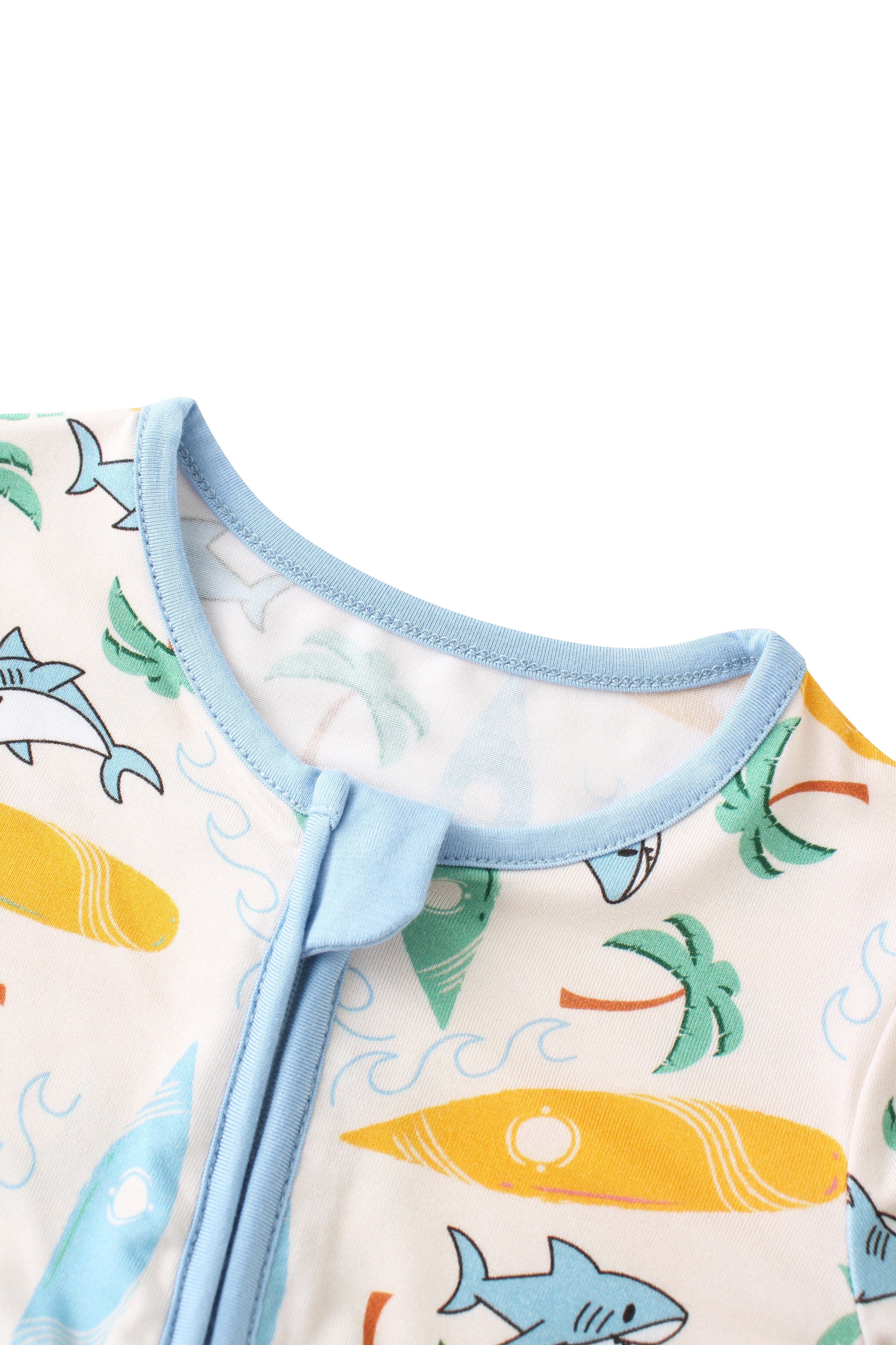 Posh TOT Surf's Up Bamboo Baby Convertible Zippy Romper