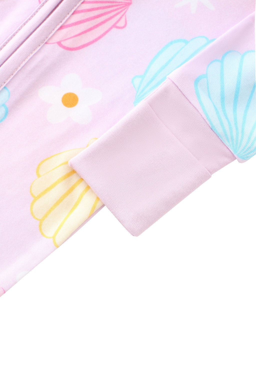 Posh TOT Pastel Seashell Bamboo Baby Convertible Zippy Romper
