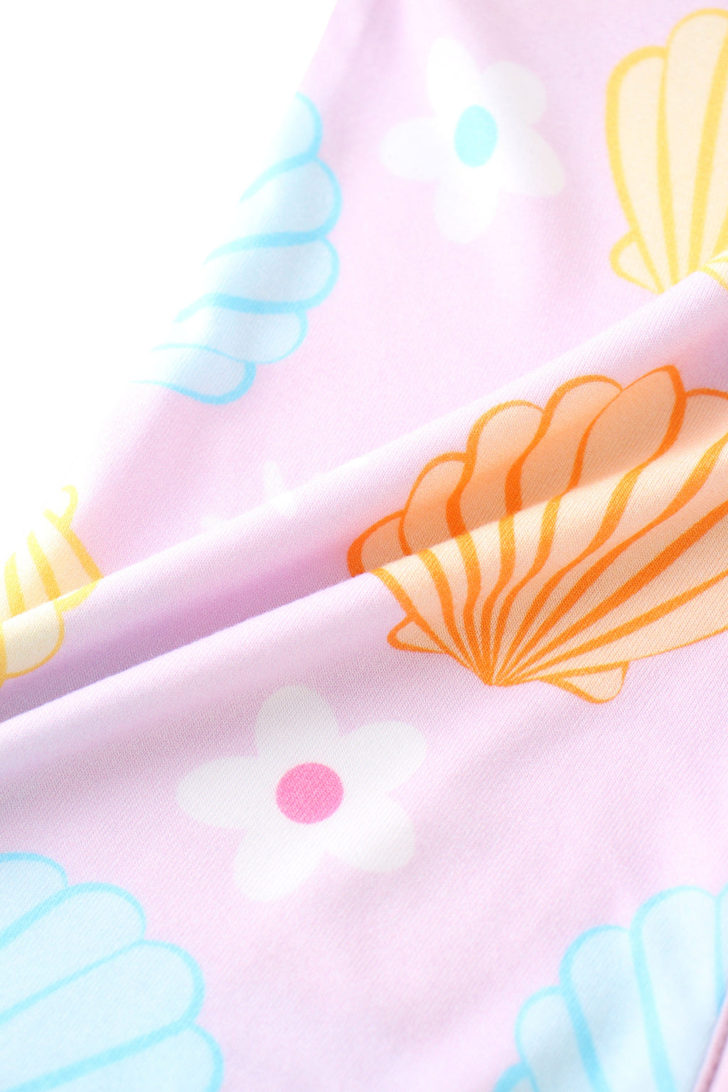 Posh TOT Pastel Seashell Bamboo Baby Convertible Zippy Romper