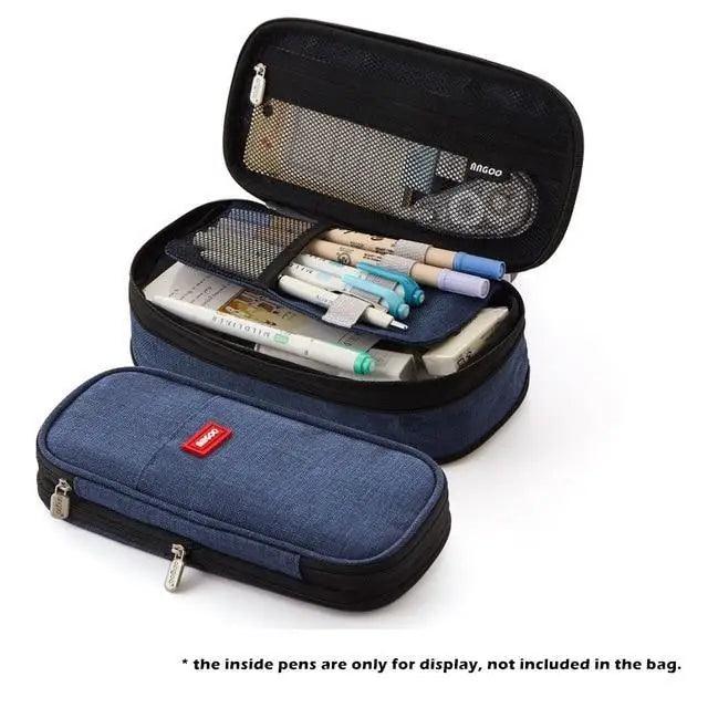 Colorful Pencil Organizer Pouch Pen Holder School Supplies Portable Travel Simple Storage Box Easy Grip Handle