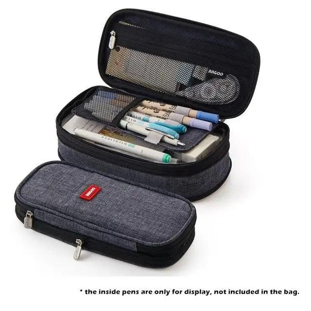 Colorful Pencil Organizer Pouch Pen Holder School Supplies Portable Travel Simple Storage Box Easy Grip Handle