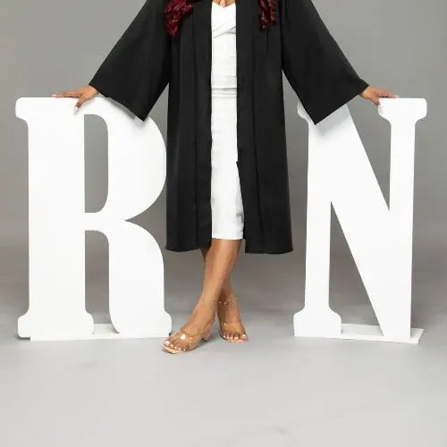 Giant Wooden RN Nurse Graduation Photo Props | 3-Foot Letter Set for Nursing Portraits