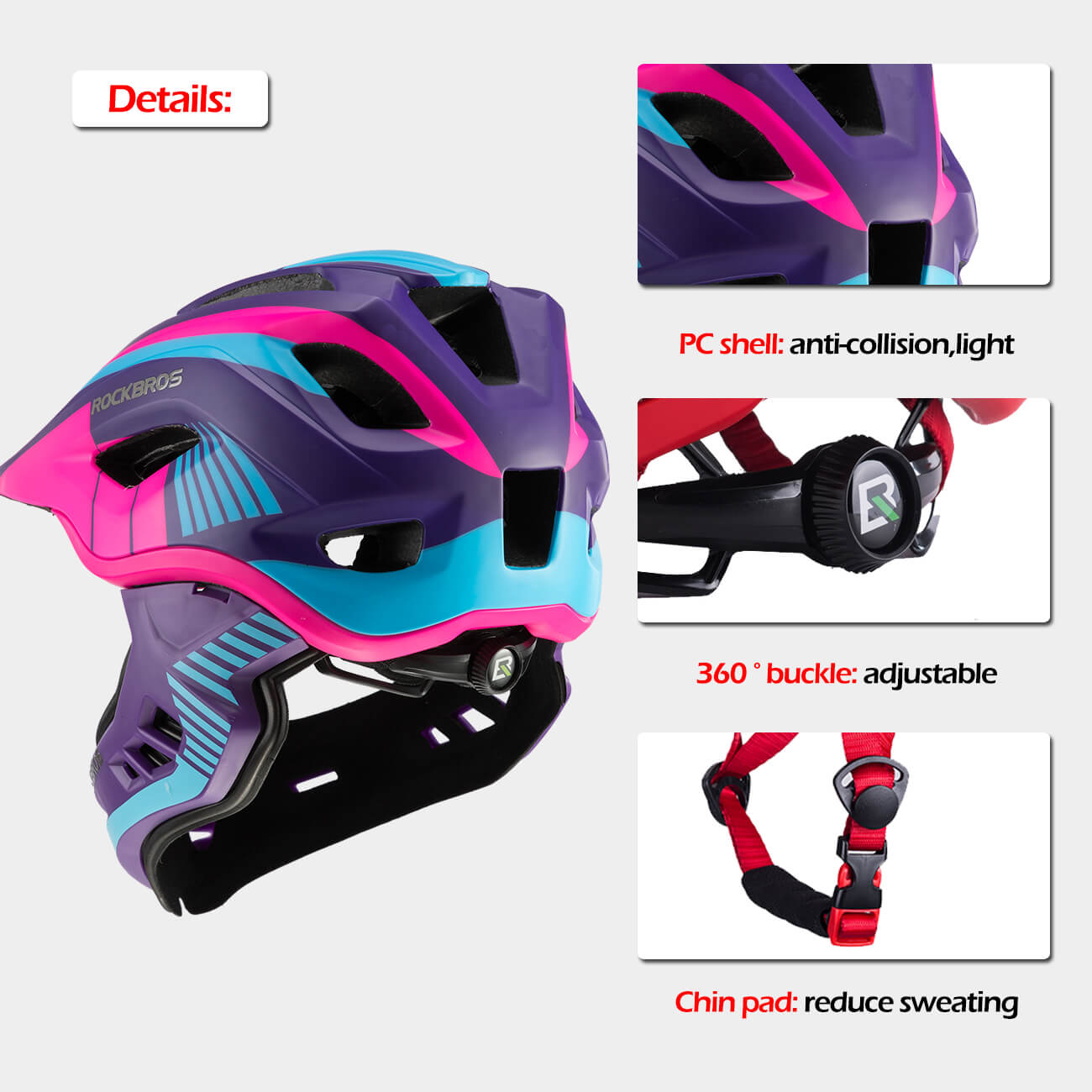 Kids Bike Helmet Full Face Safety Helmet